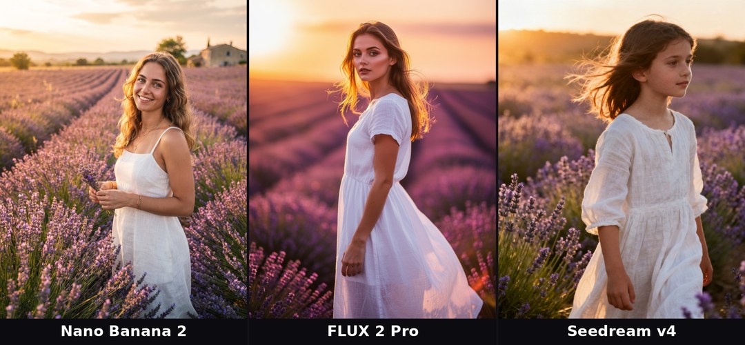 Один сюжет в трёх нейросетях: Nano Banana 2, FLUX 2 Pro и Seedream v4