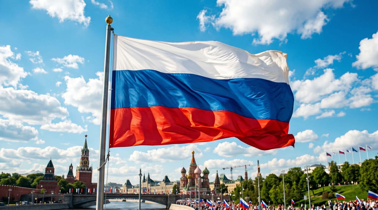 Видео-открытка с Днём России нейросетью